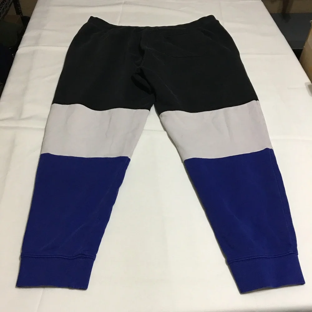 Polo Ralph Lauren Joggers Men 2XL Sweatpants Black White Blue Colorblock